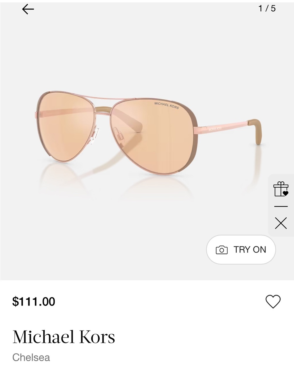 Michael Kors Rose Gold Aviator Sunglasses with Pink-Tinted Lenses - Picture 2 of 7